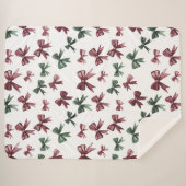 Red Green Bows Weihnachten Sherpadecke (Vorderseite (Horizontal))