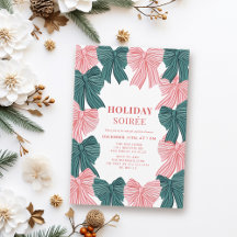 Red & Green Bows Weihnachtsfeiertag Soirée