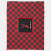 Red & Green Buffalo Kariert Rentier Personalisiert Fleecedecke (Vorderseite)