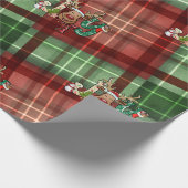 Red Green Buffalo Kariert Rentier, Snowman Geschenkpapier (Ecke)