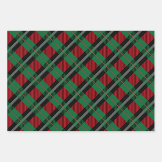 Red Green Buffalo Kariert Tartan Karierte Weihnach Geschenkpapier Set (Vorderseite 2)