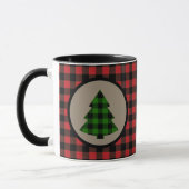 Red Green Buffalo Karierter Weihnachtsbaum Tasse (Links)