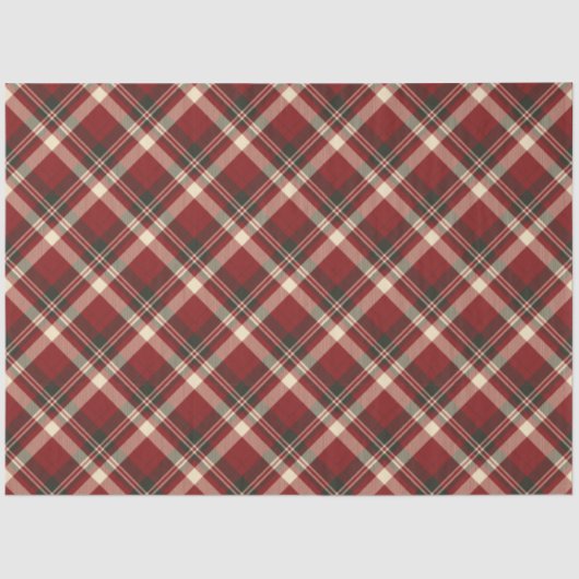 Red Green Buffalo Kariertes Muster Weihnachten Seidenpapier (Vorderseite)