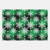 Red Green Buffalo Kariertes Weihnachtsschneeflocke Geschenkpapier Set (Vorderseite 2)