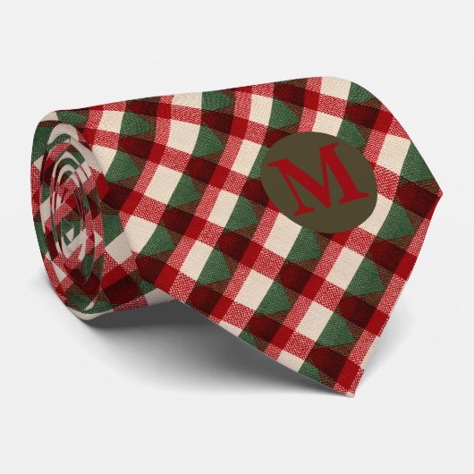Red Green Buffalo Plaid Christmas Neck Tie Krawatte (Gerollt)