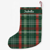 Red & Green Buffalo Plaid Personalized  Kleiner Weihnachtsstrumpf (Rückseite)