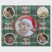Red & Green Buffalo Plaid Personalized Xmas Wrap Geschenkpapier (Flach)