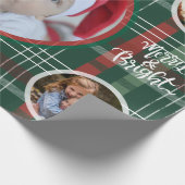 Red & Green Buffalo Plaid Personalized Xmas Wrap Geschenkpapier (Ecke)
