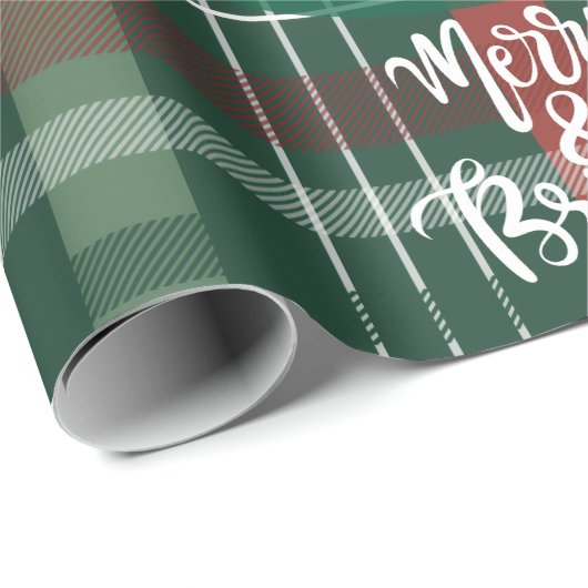 Red & Green Buffalo Plaid Personalized Xmas Wrap Geschenkpapier (Rolleneckpunkt)
