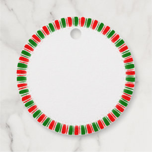 Red Green Candy Cane Border Weihnachten Vintag Geschenkanhänger
