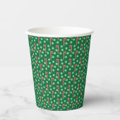 Red Green Candy Cane Peppermint Weihnachten Pappbecher (Vorderseite)