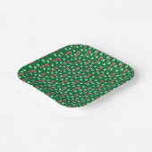 Red Green Candy Cane Peppermint Weihnachten Pappteller (Gewinkelt)