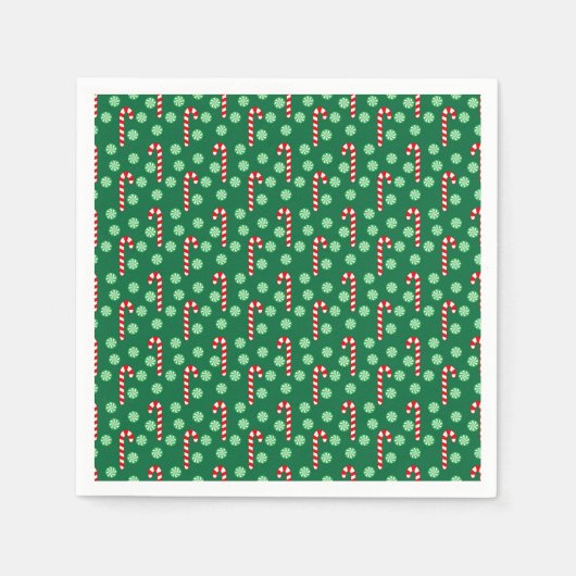Red Green Candy Cane Peppermint Weihnachten Serviette (Vorderseite)