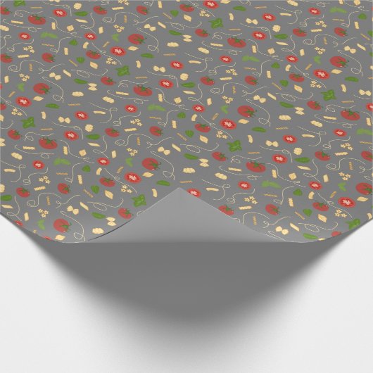 Red Green Charcoal Pasta Basil  Geschenkpapier (Ecke)