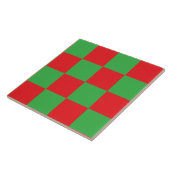 Red Green Checked Karo Design Fliese (Seite)