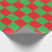 Red Green Checked Karo Design Geschenkpapier (Ecke)