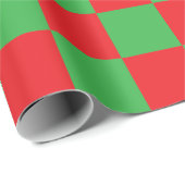 Red Green Checked Karo Design Geschenkpapier (Rolleneckpunkt)