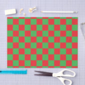 Red Green Checked Karo Design Seidenpapier (Handwerk)