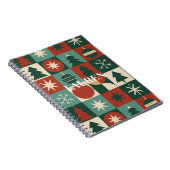 Red Green Checkered Mitte Jahrhundert Urlaub Notizblock (Rechte Seite)