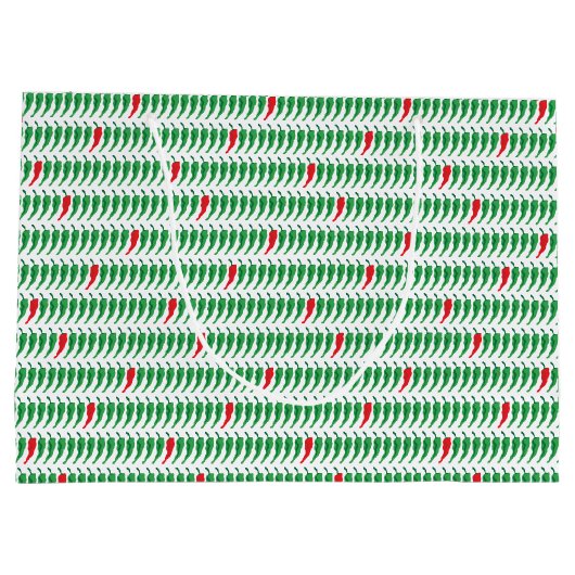 Red & Green Chile Pepper Pattern Große Geschenktüte (Rückseite)