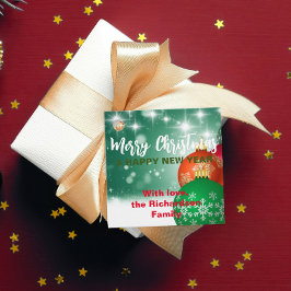 Red Green Christmas Baubles Winter Wonderland Geschenkanhänger