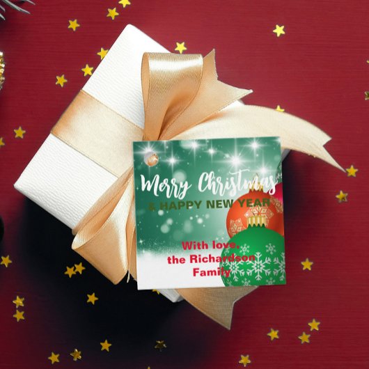 Red Green Christmas Baubles Winter Wonderland Geschenkanhänger