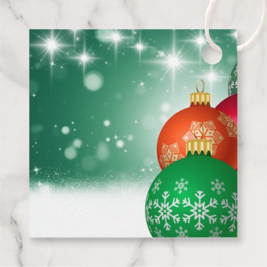 Red Green Christmas Baubles Winter Wonderland Geschenkanhänger (Rückseite)