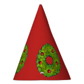 Red Green Christmas Cookie Holly Berry Wreath Xmas Partyhütchen (Rechts)