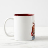 Red Green Christmas Cowgirl Zweifarbige Tasse (Links)
