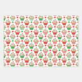 Red Green Christmas Cupcakes Pattern Geschenkpapier Set (Vorderseite)