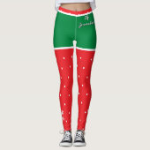 Red Green Christmas Elf Name  Leggings (Vorderseite)