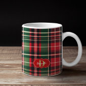 Red Green Christmas Festival Kariert Monogram Holi Kaffeetasse