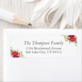 Red Green Christmas Floral Return Address Label (Insitu)