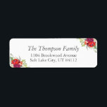 Red Green Christmas Floral Return Address Label<br><div class="desc">Nutzen Sie unsere Rücksendeadressen-Aufkleber mit Weihnachten-Blume und Kiefernästen, um Ihre Weihnachtskarten-Umschläge schön zu dekorieren. Der Wortlaut ist vollständig anpassbar - wenn Sie den Schriftart, die Farbe des Schriftartes, die Größe oder die Position der Textfelder ändern möchten, klicken Sie einfach auf den Button "Weitere Anpassungen vornehmen", um diese Dinge zu ändern....</div>