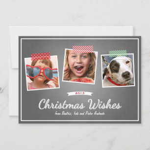 Red Green Christmas Foto Washi Tape Chalk Holiday Feiertagskarte