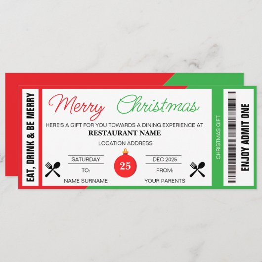 Red Green Christmas Geschenkgutschein (Vorne/Hinten)
