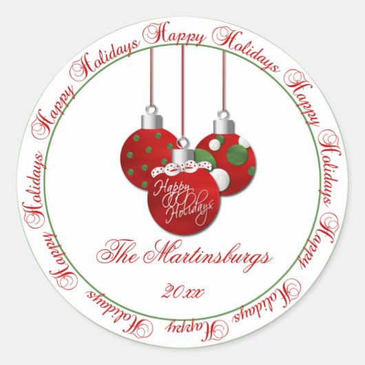 Red Green Christmas Happy Holidays Sticker (Vorderseite)