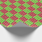 Red Green Christmas Kariert Snowflake Tile Grid Geschenkpapier (Ecke)