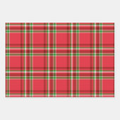 Red Green Christmas Kariert Tartan Pattern Geschenkpapier Set (Vorderseite 3)