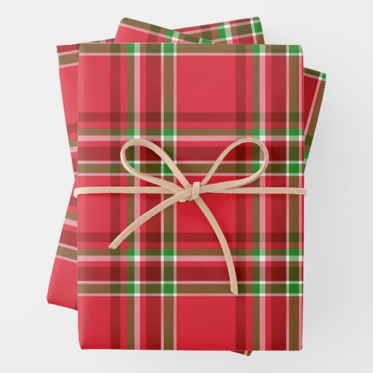 Red Green Christmas Kariert Tartan Pattern Geschenkpapier Set (Beispiel)