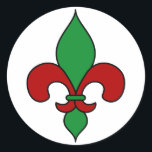 Red Green Christmas Lilie Runder Aufkleber<br><div class="desc">Diese Ferienaufkleber zeichnen sich durch ein elegantes rot-grünes Lilie-Design auf weißem Hintergrund aus. Ideal für Umschlag Aufkleber,  etc.!</div>