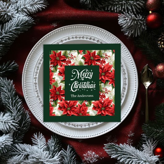 Red Green Christmas Napkins Traditionelles Chic-Ge Serviette