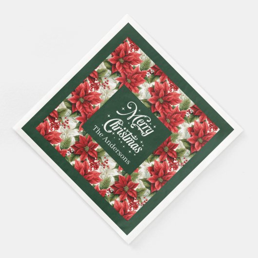 Red Green Christmas Napkins Traditionelles Chic-Ge Serviette (Ecke)