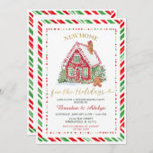 Red & Green Christmas New Home Housewarming Party Einladung (Vorne/Hinten)