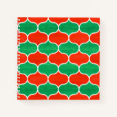 Red Green Christmas Ogee Muster Sketch Notes Notizbuch (Vorderseite)