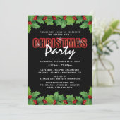 Red Green Christmas Party Einladung (Stehend Vorderseite)