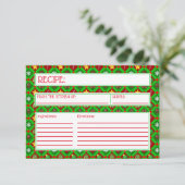 Red Green Christmas Pattern Rezept Card (Stehend Vorderseite)