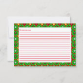 Red Green Christmas Pattern Rezept Card (Rückseite)