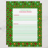 Red Green Christmas Pattern Rezept Papier (Vorne/Hinten)