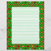 Red Green Christmas Pattern Rezept Papier (Rückseite)